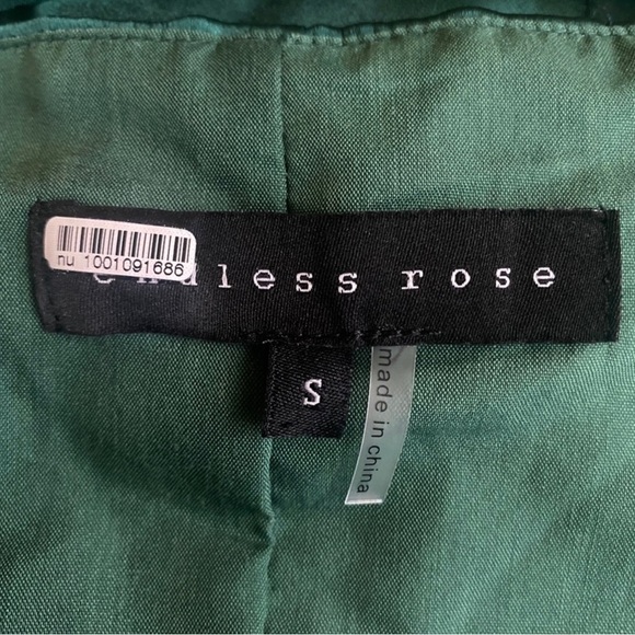 ENDLESS ROSE GREEN SATIN BUTTON FRONT ROMPER - Picture 7 of 8